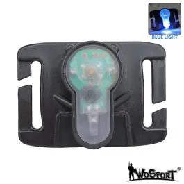 Luce di Segnalazione Blu WoSport aggancio su Sistema MOLLE Nero