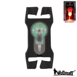 Luce di Segnalazione Rossa WoSport aggancio su Cinture 2,5cm Nero