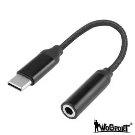 Adattatore da USB-C a Jack audio 3,5mm Nero per Android WoSport