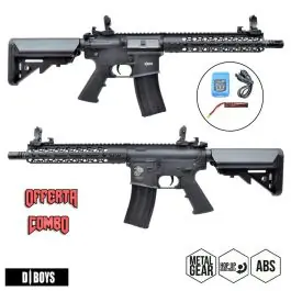 Fucile Elettrico M4 Body Polimero Paramano Alluminio M-Lok 10"" Nero D Boys Offerta Combo