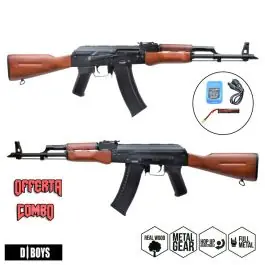 Fucile Elettrico AK-74 Full Metal e Vero Legno D Boys Offerta Combo