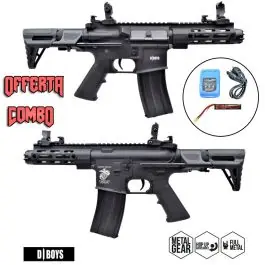 Fucile Elettrico M4 PDW M-Lok 5"" 1/4 Full Metal Nero D Boys Offerta Combo