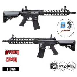 Fucile Elettrico M4 RIS 13"" Full Metal Nero D Boys Offerta Combo
