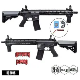 Fucile Elettrico M4 Keymod 9,5"" Full Metal Nero D Boys Offerta Combo