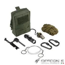 Survival Kit Defcon 5 Acciarino - Paracord - Torcia - Moschettoni ed altro ancora!