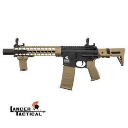 M4 Elettrico Silenziato PDW Keymod 10.5"" LT-19 Gen2 Dual Tone Nero e Tan Lancer Tactical (LK9053)