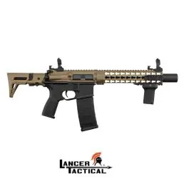 M4 Elettrico Silenziato PDW Keymod 10.5"" LT-19 Gen2 Dual Tone Nero e Tan Lancer Tactical (LK9052)