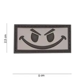 Patch Faccina malvagia marrone in PVC con Velcro