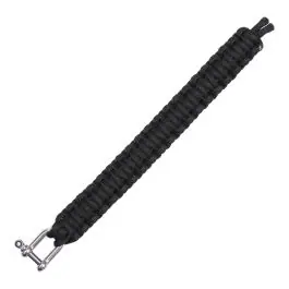 Braccialetto Survival Paracord - Nero - moschettone in metallo 101 INC