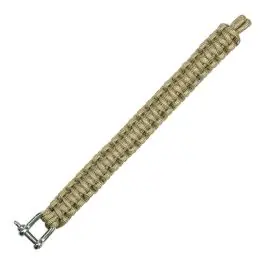 Braccialetto survival paracord - tan - moschettone in metallo 101 inc