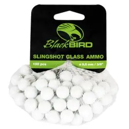 Biglie in vetro per fionde confezione da 100 pz. da 9.5mm BLACKBIRD