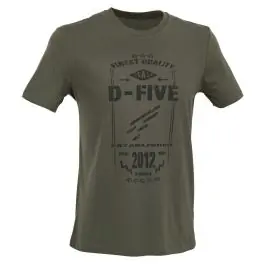 T-Shirt con logo design D.FIVE - Sfondo Khaki ""Verde Militare"" - Defcon 5 (DF5-TFL01 K)