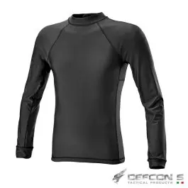 T-Shirt a Manica Lunga in Lycra® + Mesh - Nero - Defcon 5