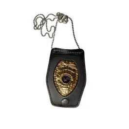 porta placca in pelle con catenella e passante ""Sicurezza Vigilanza Privata"" Vega Holster (1WB48B)