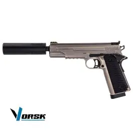 Pistola a Gas 1911 VX-14 - Alluminio spazzolato - Vorsk (VGP-02-81)