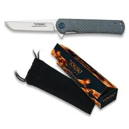 Coltellino TOKISU blue carbon fiber /G10 lama in acciaio 8Cr13Mov 18682