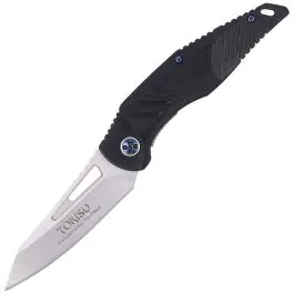 Coltellino TOKISU Tactical Black G10 / fibra di carbonio, satinato lama 7Cr17Mov