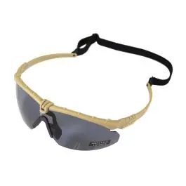Occhiali protettivi ""Battle Pro‘s"" con fascia elastica - Tan - Lente Scura - Nuprol
