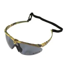 Occhiali protettivi ""Battle Pro‘s"" con fascia elastica - multicam - Lente Scura - Nuprol