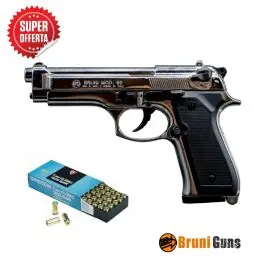 Pistola a salve Beretta 92 FS Silver calibro 9 mm + 50 colpi