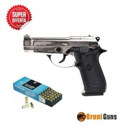 Pistola a salve Beretta 84 9mm Silver bruni + 50 COLPI