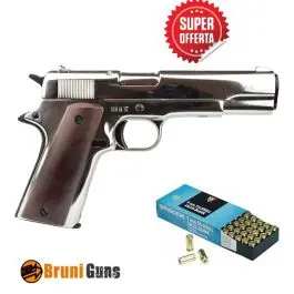 Pistola a salve Colt auto 9mm nikel + 50 colpi