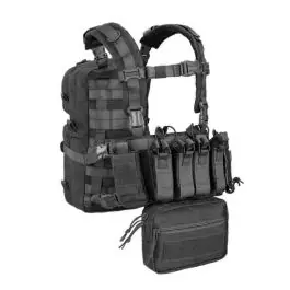 SET TACTICAL VEST NERO MINI RIG CON ZAINO OUTAC