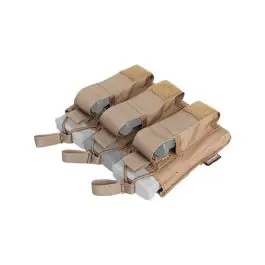 Tasca Tripla Porta Caricatori 5.56 e Pistola Open Top coyote brown Emerson
