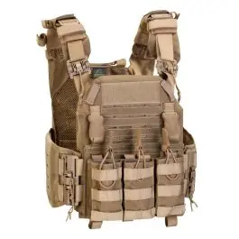 Storm plate carrier with quick release system + triple mag. pouch Coyote tan DEFCON 5