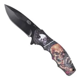 Coltello tascabile con perno di apertura Teschio